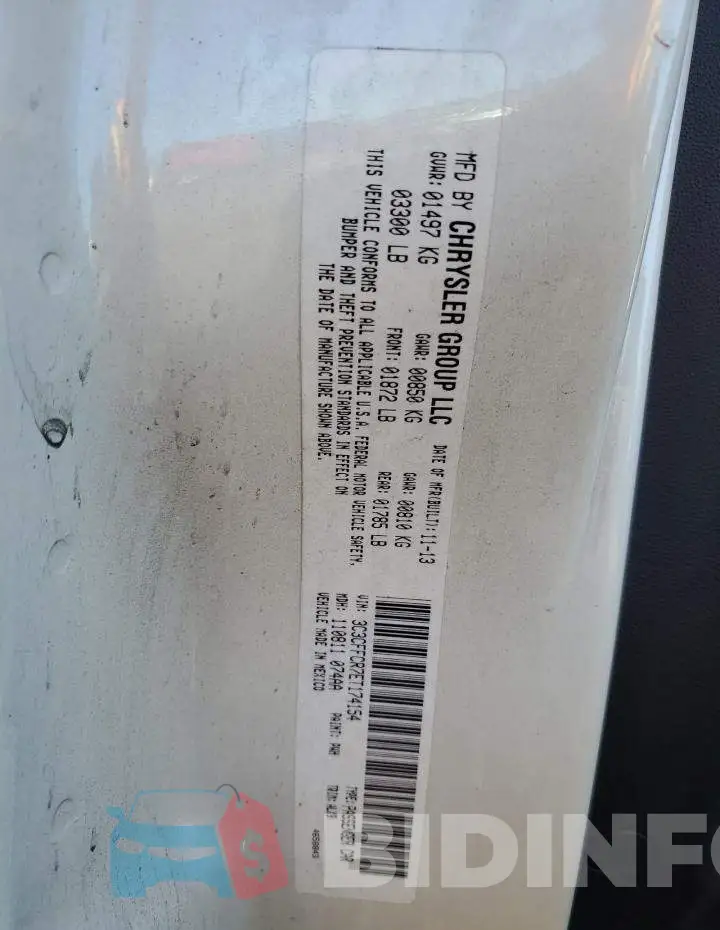 3C3CFFCR7ET174154 Photo# 10
