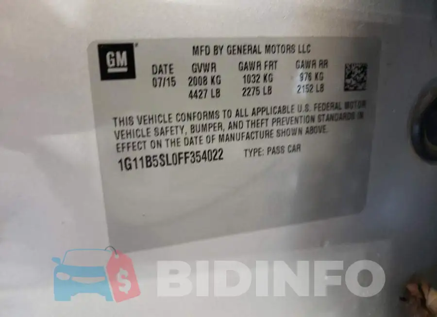 1G11B5SL0FF354022 Photo# 10