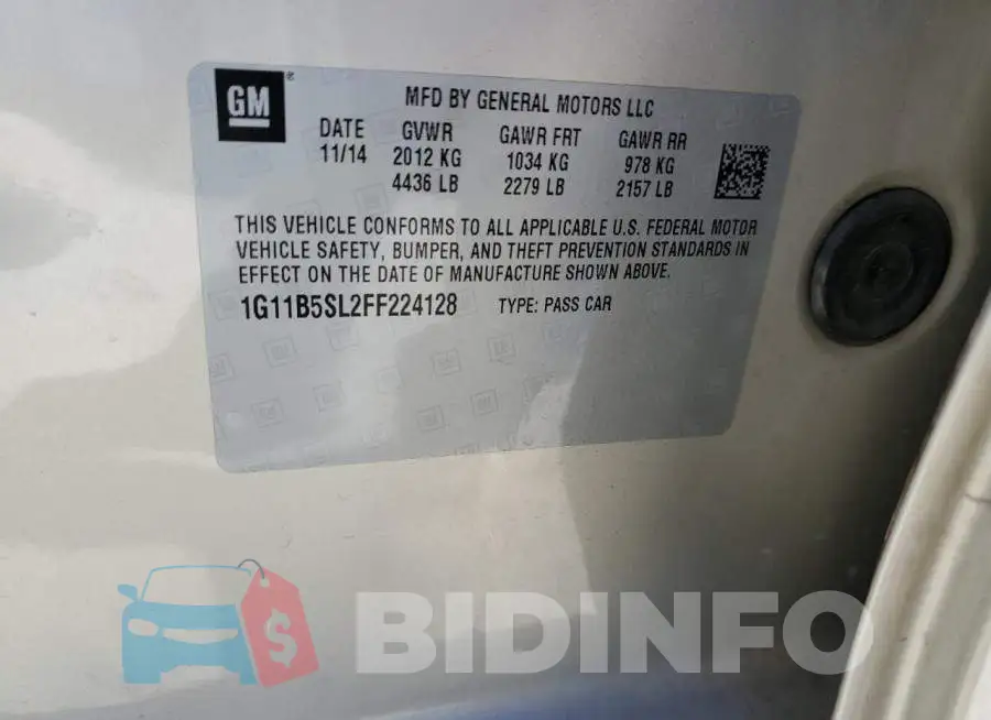 1G11B5SL2FF224128 Photo# 12