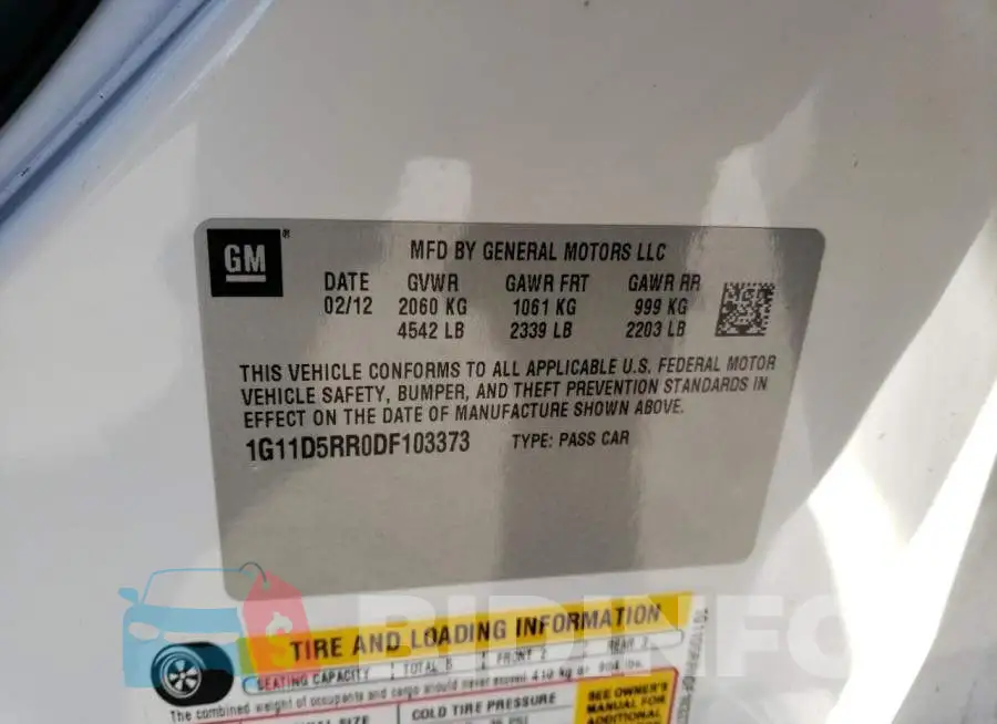 1G11D5RR0DF103373 Photo# 12