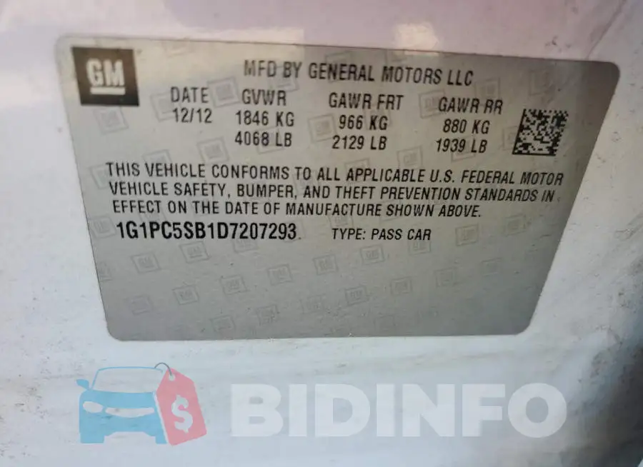 1G1PC5SB1D7207293 Photo# 12