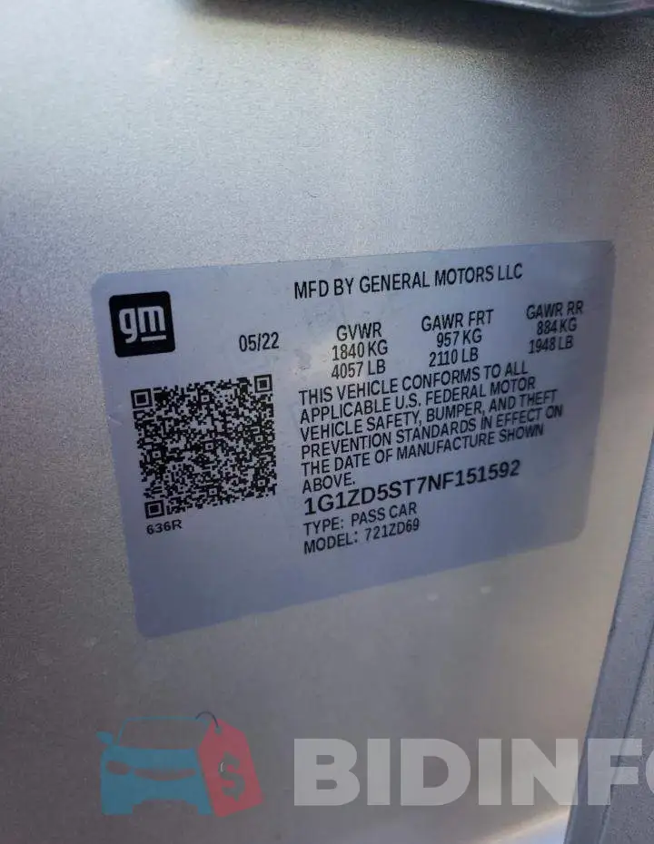 1G1ZD5ST7NF151592 Photo# 10
