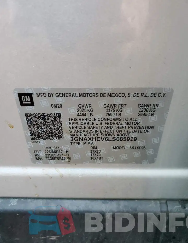 3GNAXHEV6LS685919 Photo# 10