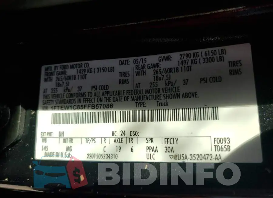 1FTEW1C85FFB57086 Photo# 10