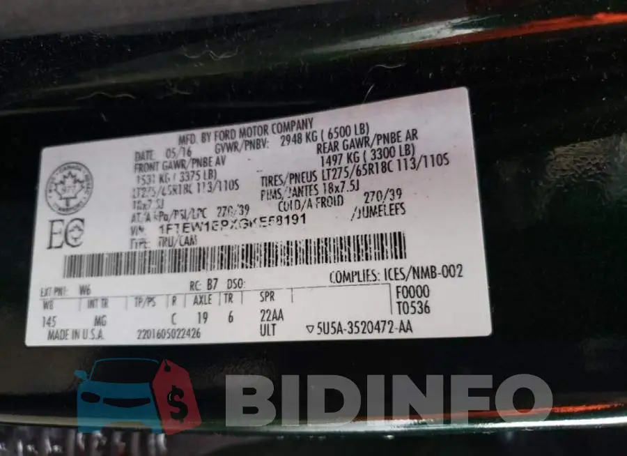 1FTEW1EPXGKE58191 Photo# 12