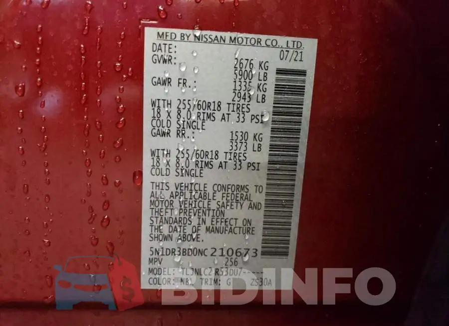 5N1DR3BD0NC210673 Photo# 14