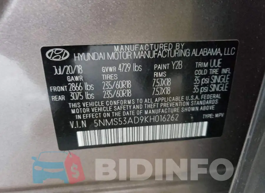 5NMS53AD9KH016262 Photo# 13