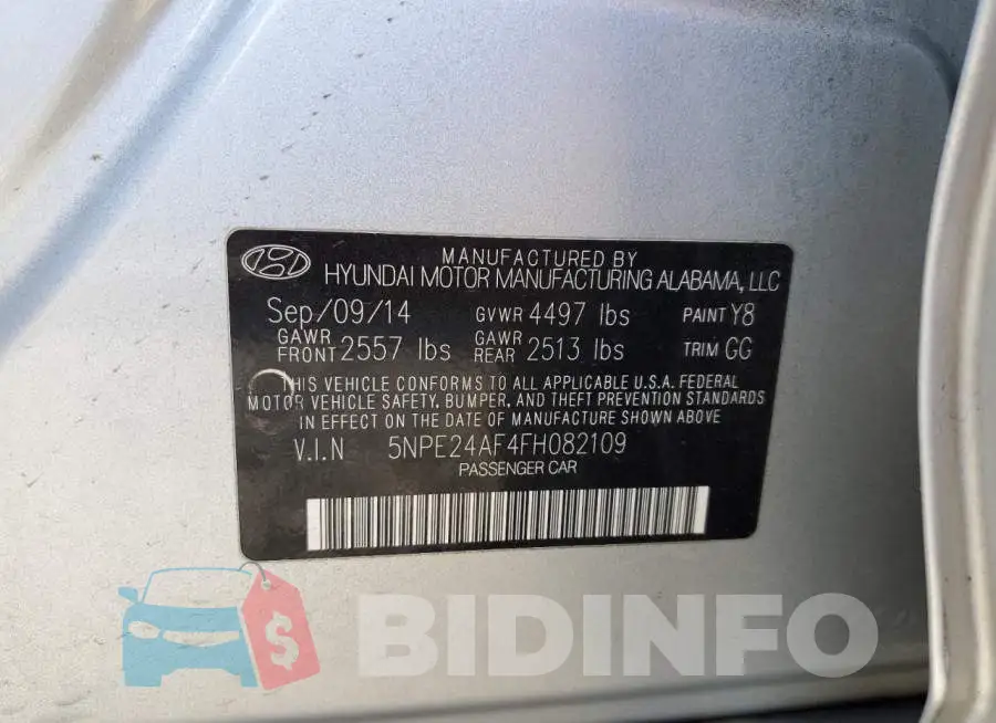 5NPE24AF4FH082109 Photo# 12