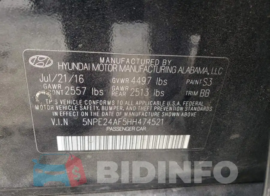 5NPE24AF5HH474521 Photo# 12