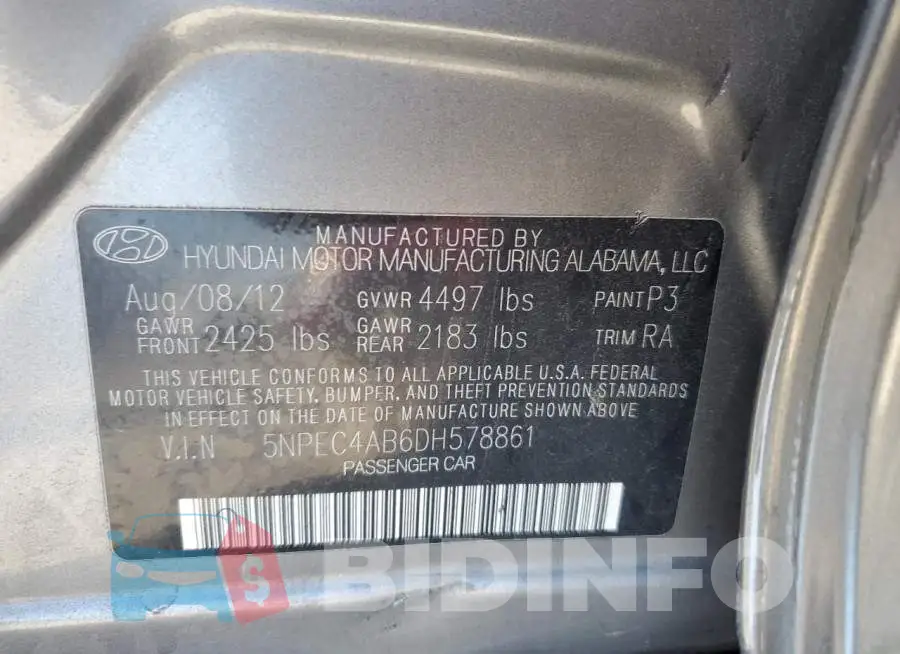 5NPEC4AB6DH578861 Photo# 12