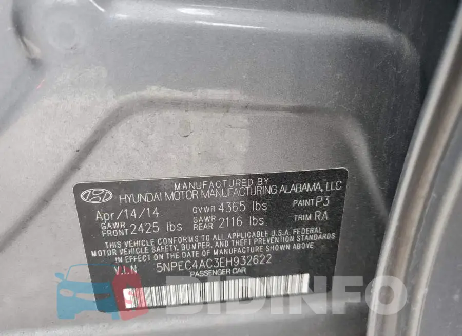 5NPEC4AC3EH932622 Photo# 12