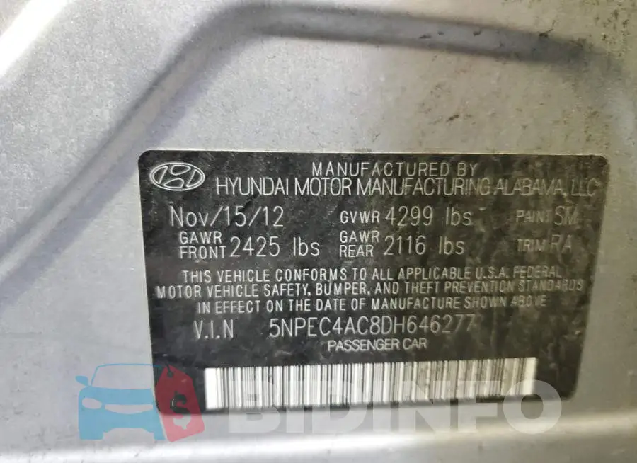 5NPEC4AC8DH646277 Photo# 13