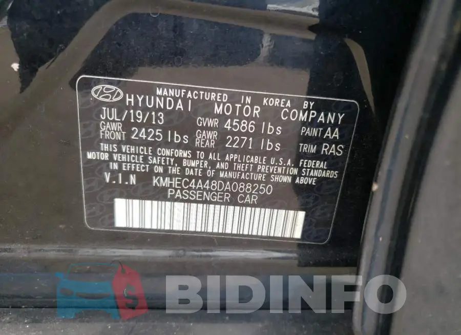 KMHEC4A48DA088250 Photo# 10