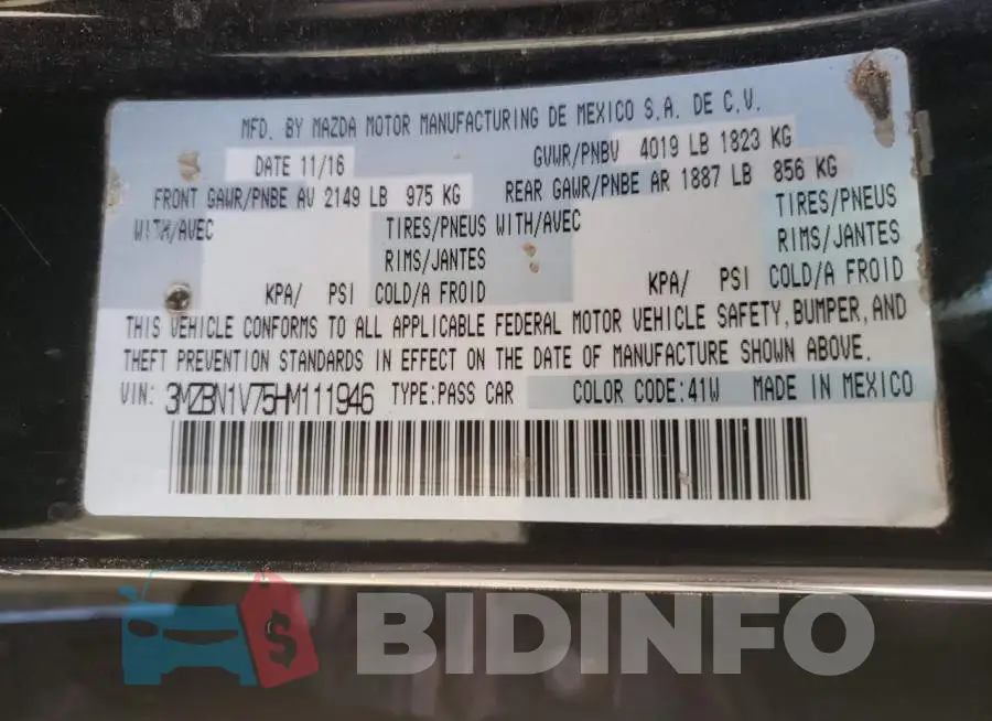 3MZBN1V75HM111946 Photo# 12