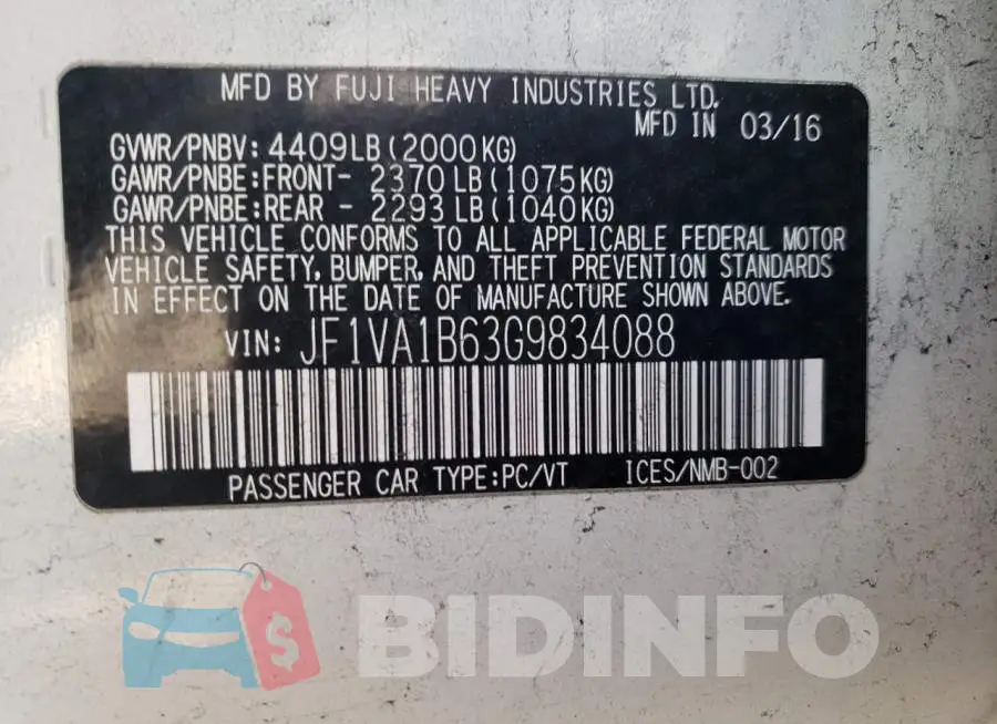 JF1VA1B63G9834088 Photo# 10