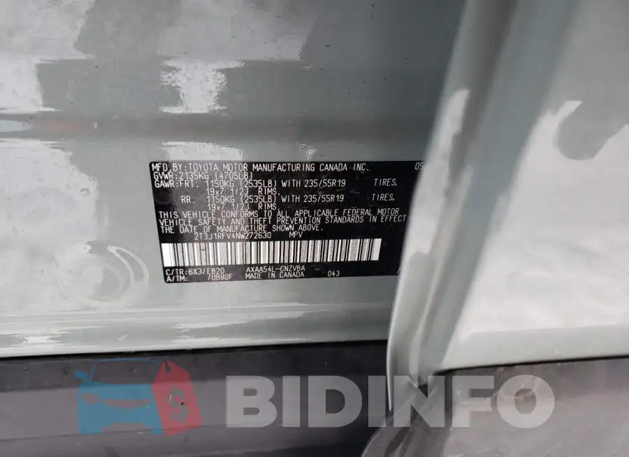2T3J1RFV4NW272630 Photo# 13