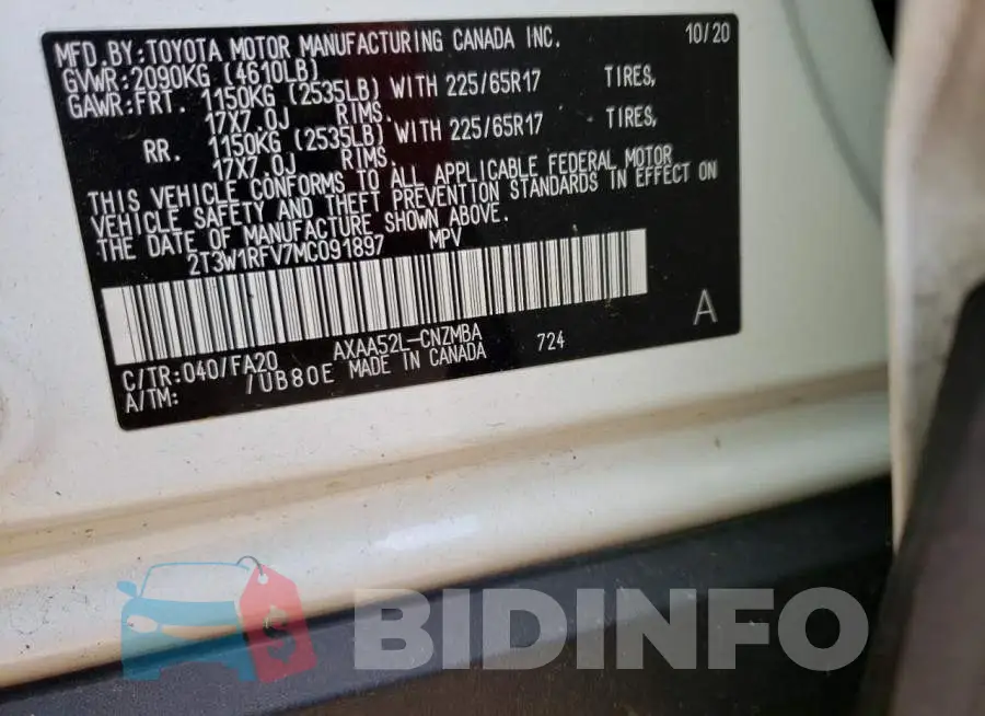 2T3W1RFV7MC091897 Photo# 10