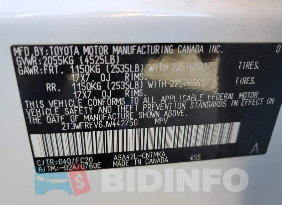 2T3WFREV6JW442750 Photo# 13