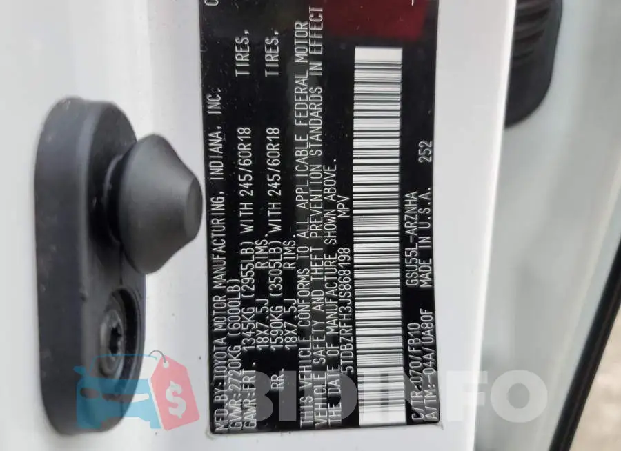 5TDBZRFH3JS868198 Photo# 12