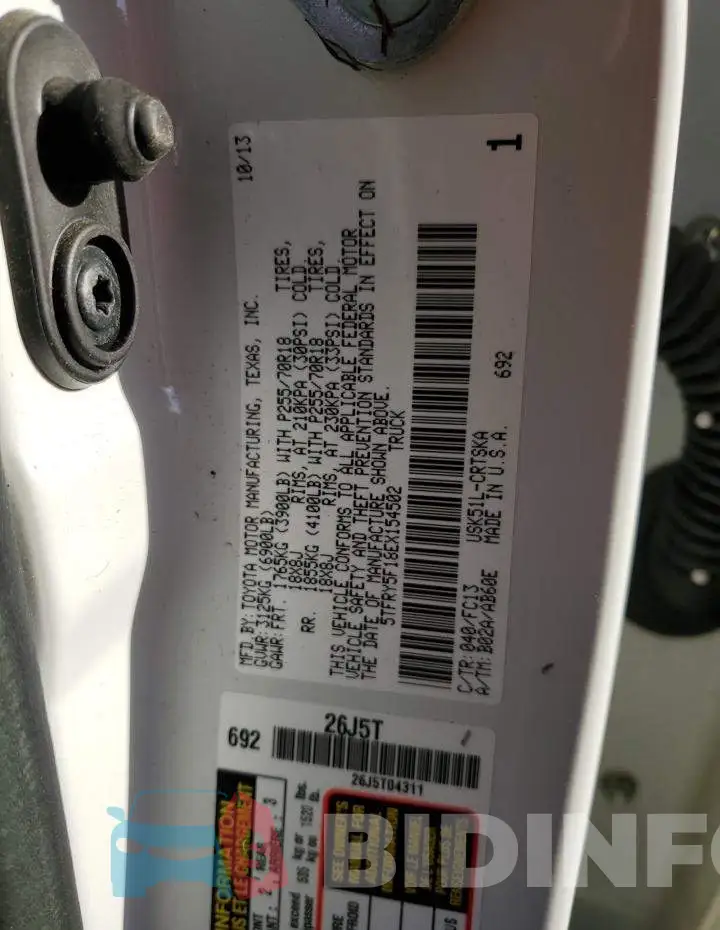 5TFRY5F18EX154502 Photo# 10