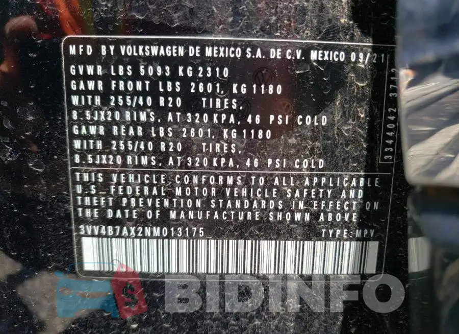 3VV4B7AX2NM013175 Photo# 10