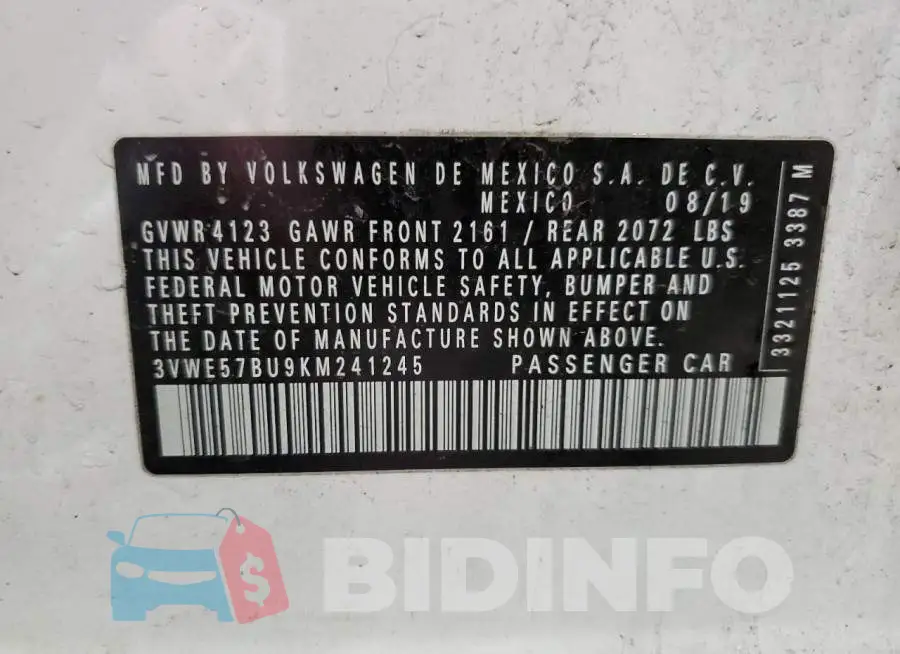 3VWE57BU9KM241245 Photo# 12