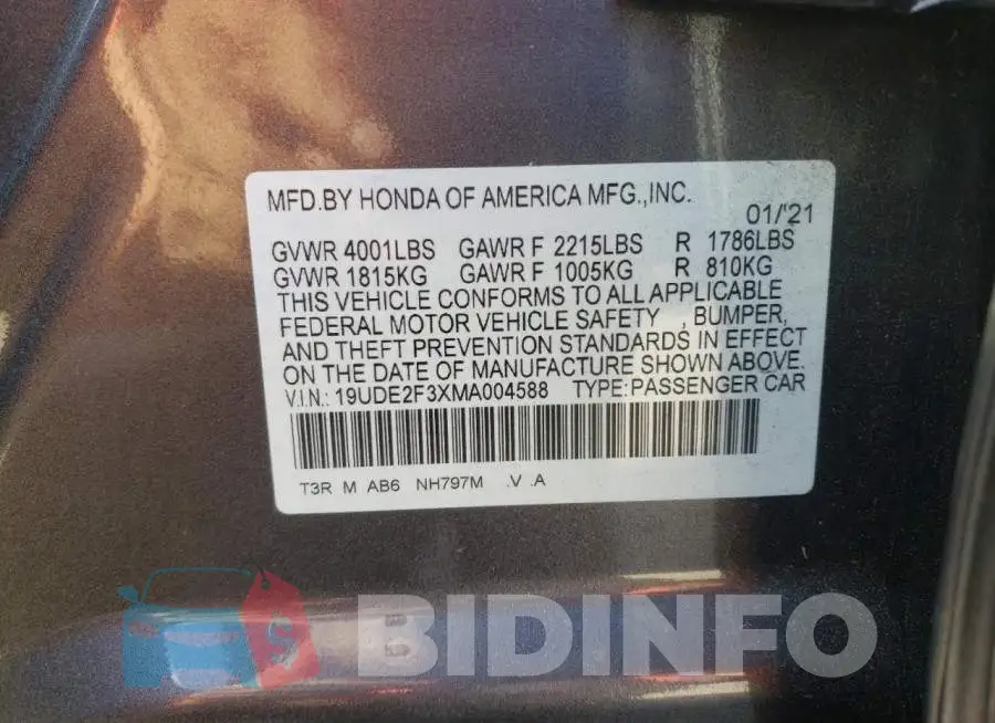 19UDE2F3XMA004588 Photo# 10