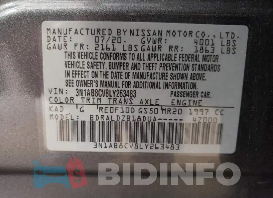3N1AB8CV8LY263483 Photo# 10