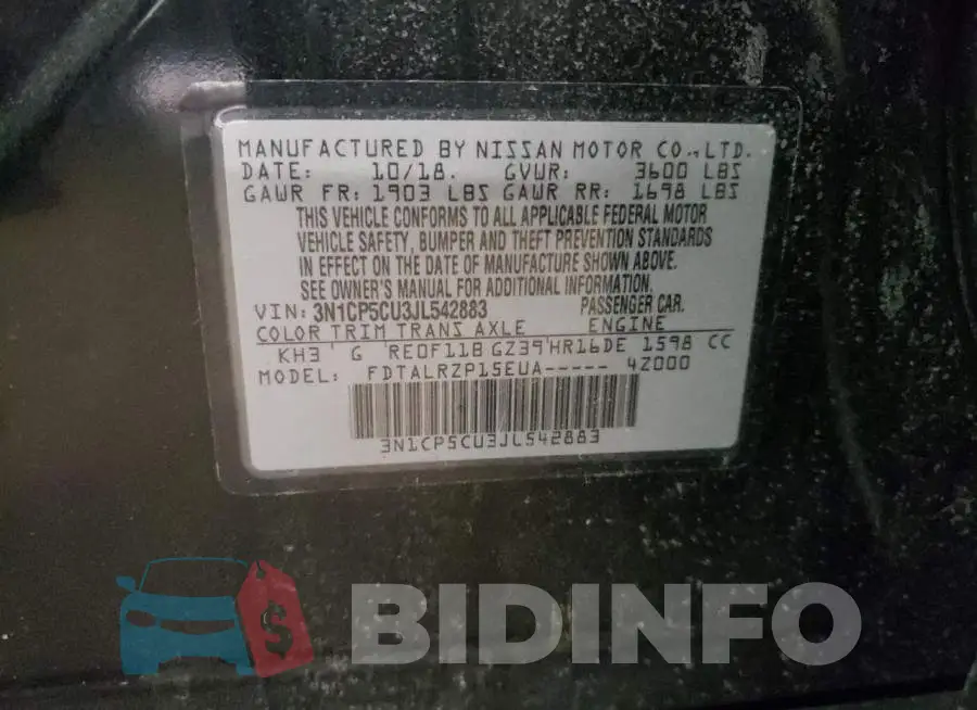 3N1CP5CU3JL542883 Photo# 10