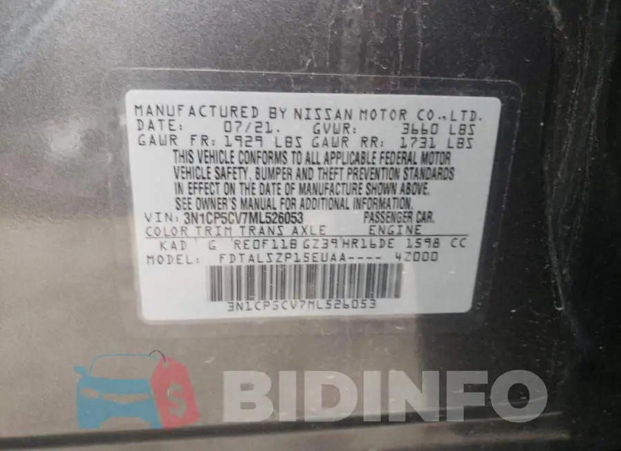 3N1CP5CV7ML526053 Photo# 10