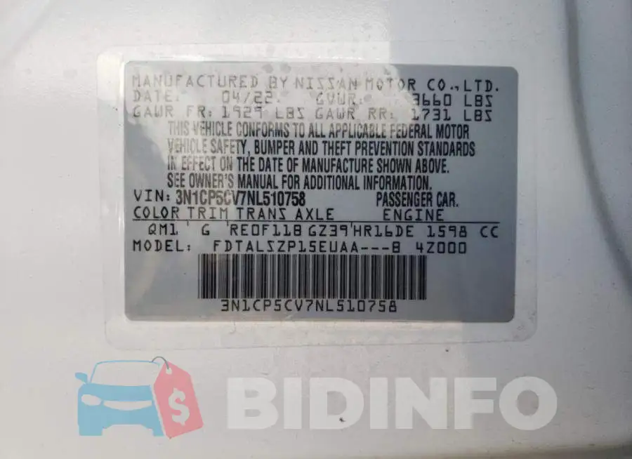 3N1CP5CV7NL510758 Photo# 13