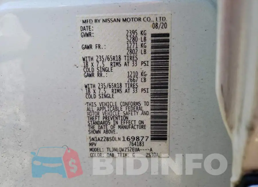 5N1AZ2BS0LN169877 Photo# 14
