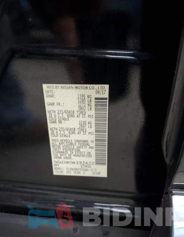 5N1AZ2MH7HN192422 Photo# 12