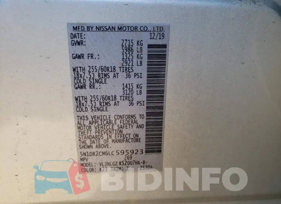 5N1DR2CM6LC595923 Photo# 10
