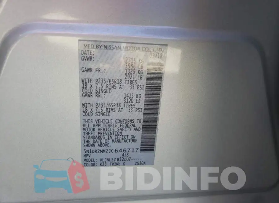 5N1DR2MM2JC646717 Photo# 10
