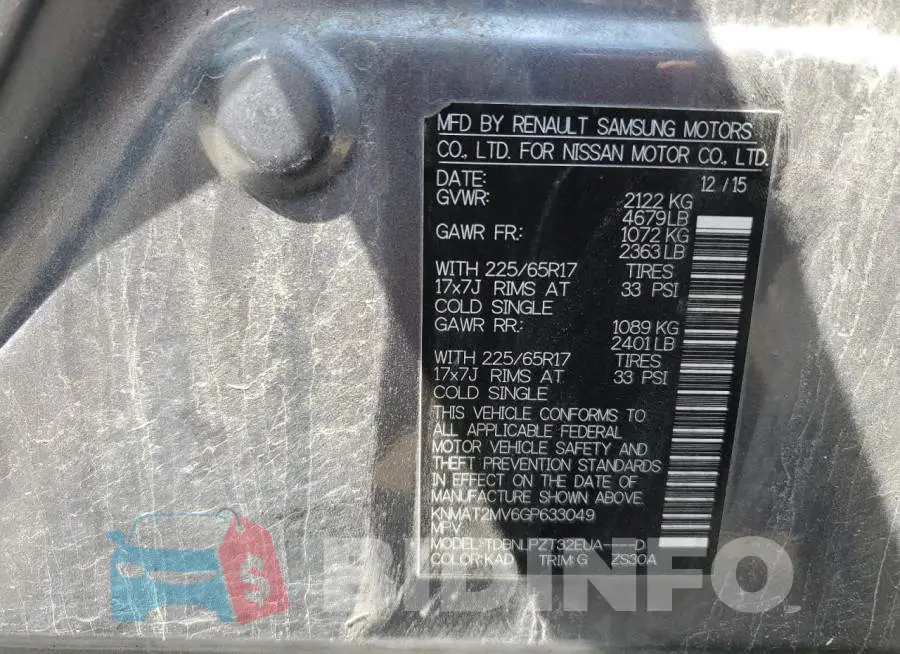 KNMAT2MV6GP633049 Photo# 10