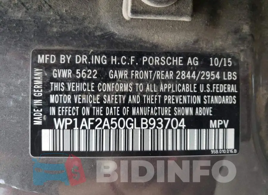 WP1AF2A50GLB93704 Photo# 13