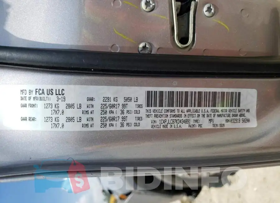 1C4PJLCB7KD434891 Photo# 10