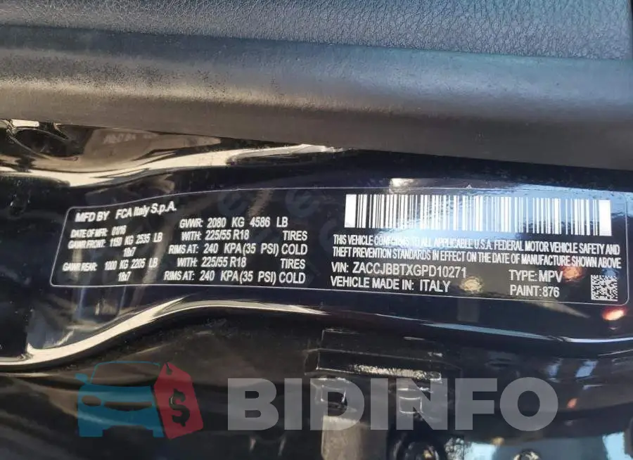 ZACCJBBTXGPD10271 Photo# 13