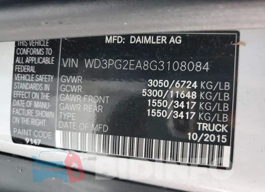 WD3PG2EA8G3108084 Photo# 10