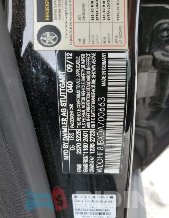 WDDHF8JBXDA700663 Photo# 12