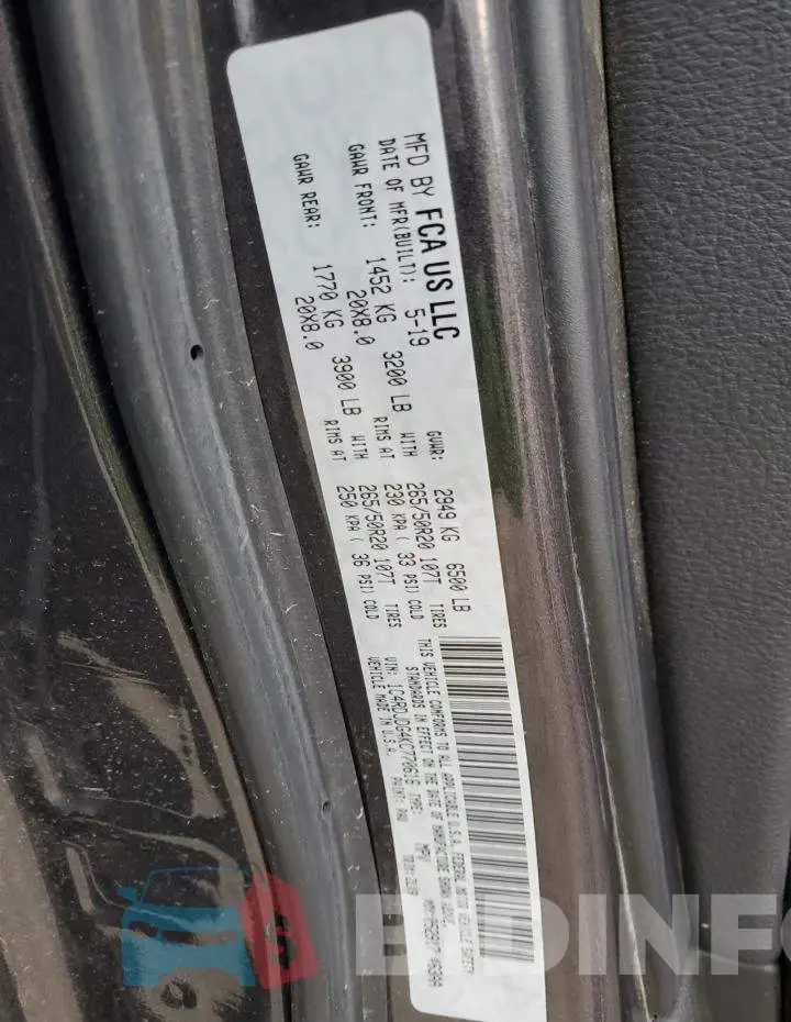 1C4RDJDG4KC770616 Photo# 12