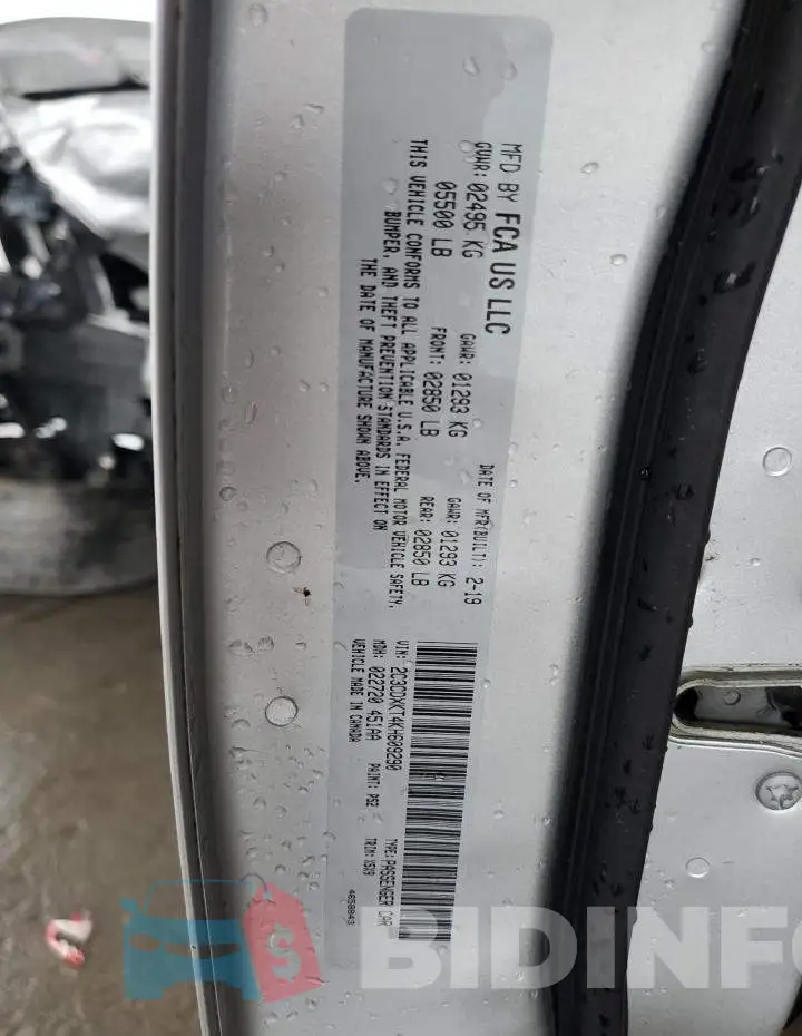 2C3CDXKT4KH609290 Photo# 10