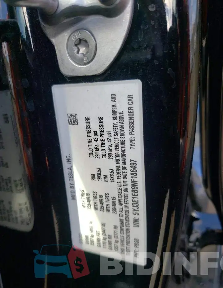 5YJ3E1EB9NF186497 Photo# 13