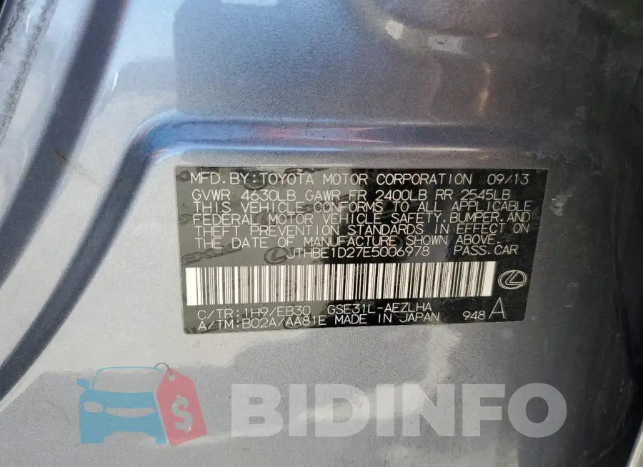 JTHBE1D27E5006978 Photo# 10