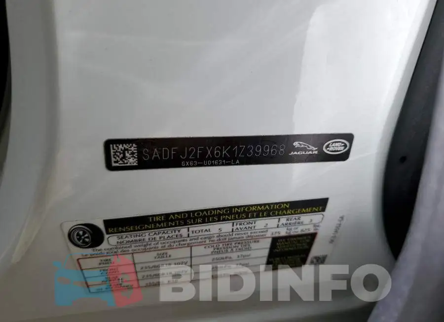 SADFJ2FX6K1Z39968 Photo# 10