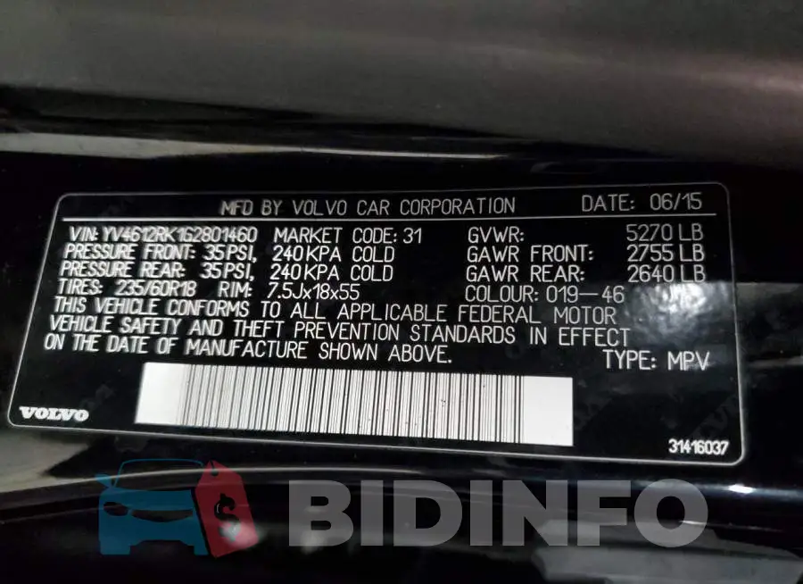 YV4612RK1G2801460 Photo# 13