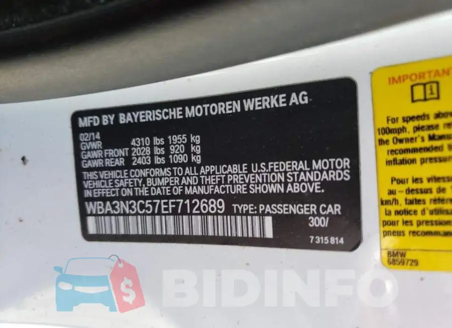 WBA3N3C57EF712689 Photo# 10