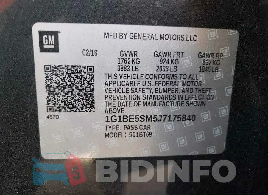 1G1BE5SM5J7175840 Photo# 12