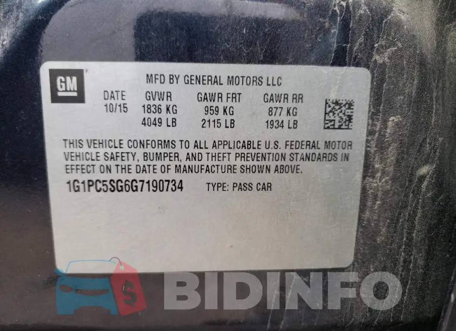 1G1PC5SG6G7190734 Photo# 10